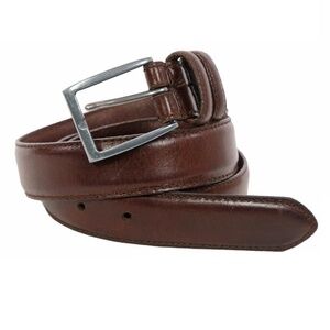 EDDIE BAUER Belt Dark Brown Leather Sz. 38 Made in USA #B1343